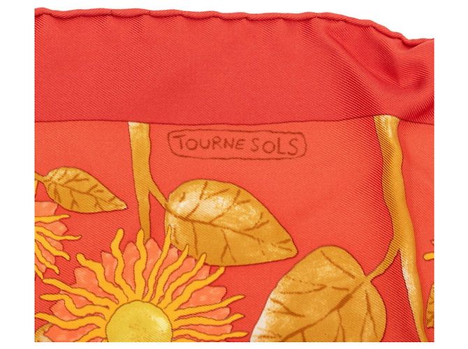 Hermès Hermes Carre 40 TOURNE SOLS Sunflower Scarf Arancione Giallo - vista 5