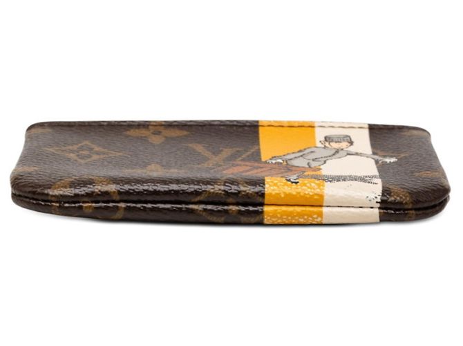 Louis Vuitton Monogram Pochette Clé Bellboy Geldbörse/Münzbeutel Braun Gelb - Ansicht 3