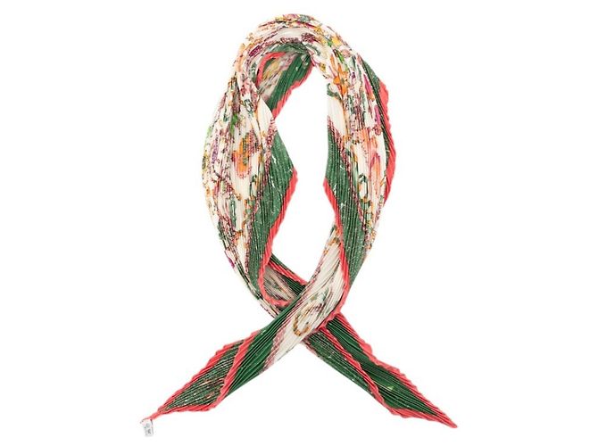 Sciarpa Hermès Carré Plissé PIERRES D' ORIENT ET OCCIDENT Multicolore Verde - vista 2