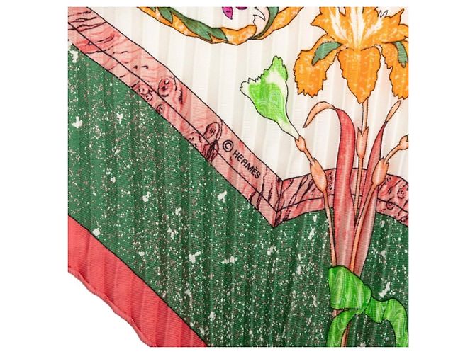 Sciarpa Hermès Carré Plissé PIERRES D' ORIENT ET OCCIDENT Multicolore Verde - vista 4