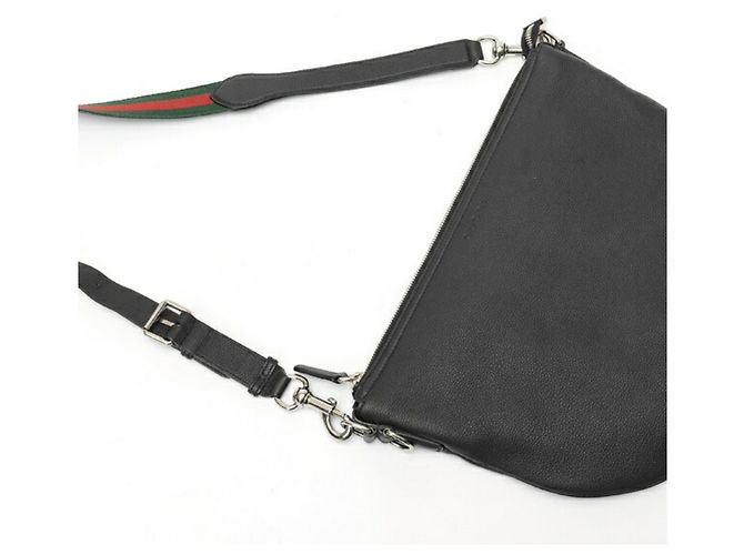 Borsa a tracolla in pelle nera Gucci Sherry Line Nero - vista 2