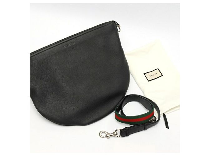 Borsa a tracolla in pelle nera Gucci Sherry Line Nero - vista 6