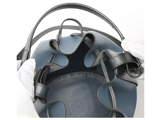 Borsa a Spalla Loewe Balloon Medium Nero Blu - vista 5