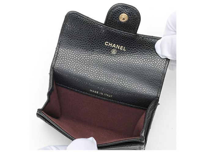 Monedero Matelassé Chanel en piel de becerro granulada negra - vista 7