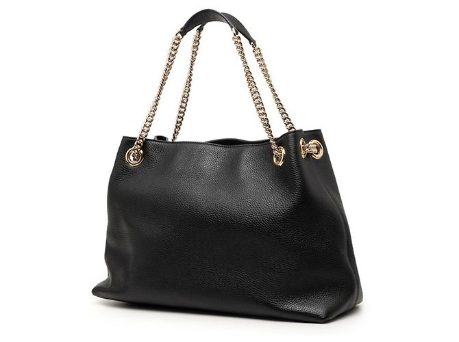 Borsa Tote Soho Chain Interlocking G Gucci Nero - vista 2