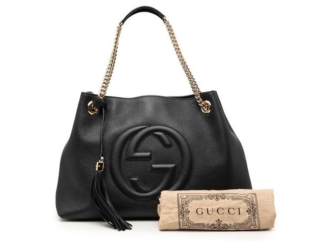 Borsa Tote Soho Chain Interlocking G Gucci Nero - vista 7
