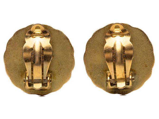Orecchini tondi vintage Chanel Coco Mark Golden - Ansicht 2