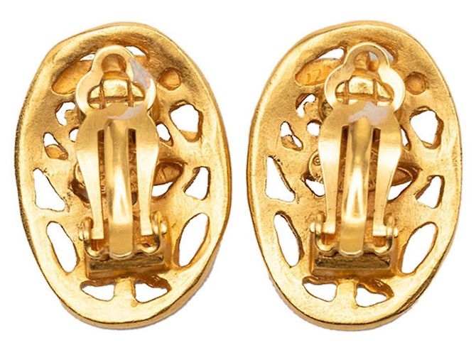 Orecchini a clip Vintage Chanel Coco Mark D'oro - vista 2