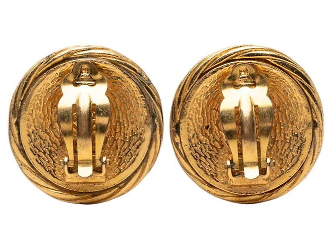 Orecchini a clip rotondi Chanel Coco Mark Vintage D'oro - vista 2