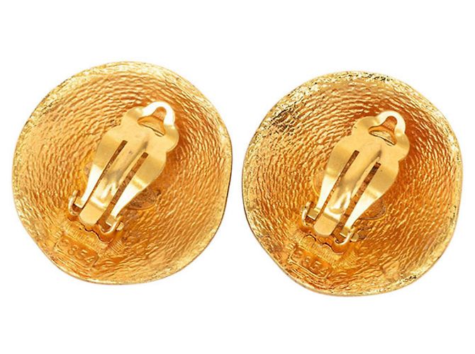 Timeless Orecchini a clip rotondi Chanel Vintage Coco Mark D'oro - vista 2