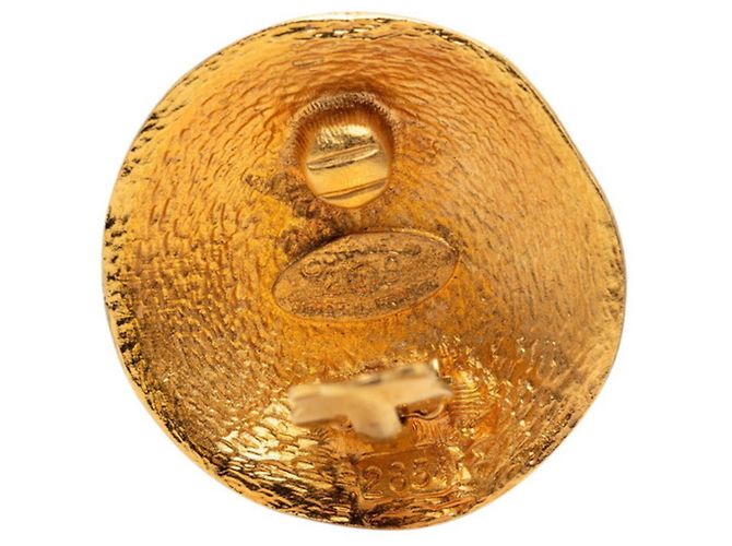 Timeless Orecchini a clip rotondi Chanel Vintage Coco Mark D'oro - vista 3