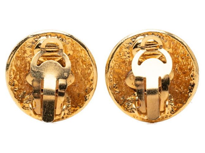 Orecchini tondi vintage Chanel Coco Mark D'oro - vista 2