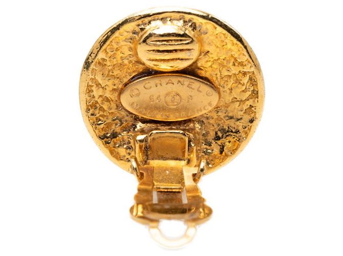 Orecchini tondi vintage Chanel Coco Mark D'oro - vista 3