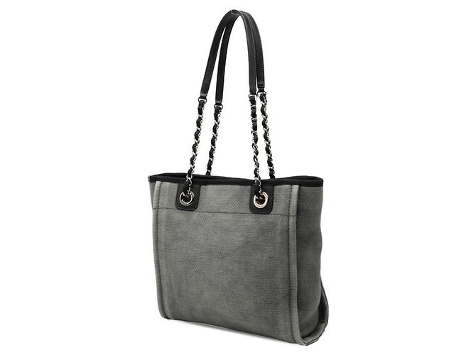 Chanel Deauville PM Chain Tote Bag Braun Schwarz - Ansicht 2