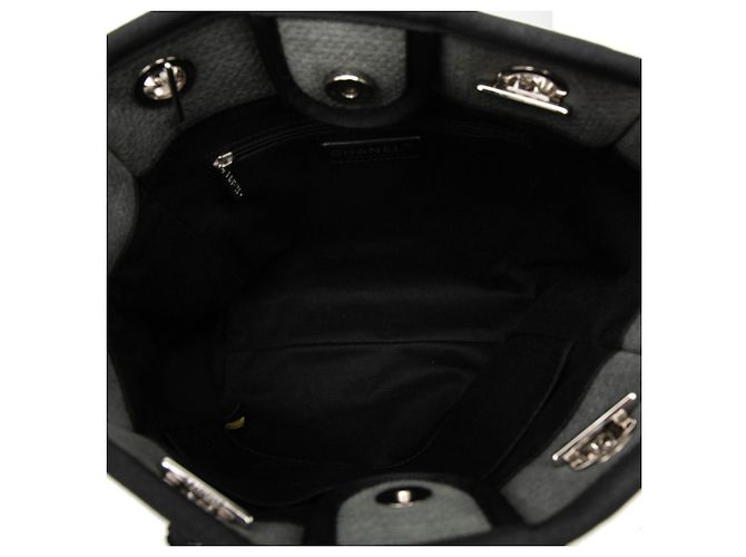 Chanel Deauville PM Chain Tote Bag Braun Schwarz - Ansicht 4