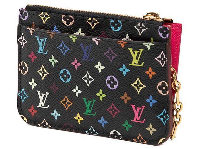 Louis Vuitton Monogram Multicolor Pochette Clé Wallet/Coin Purse Nero Multicolore - vista 2
