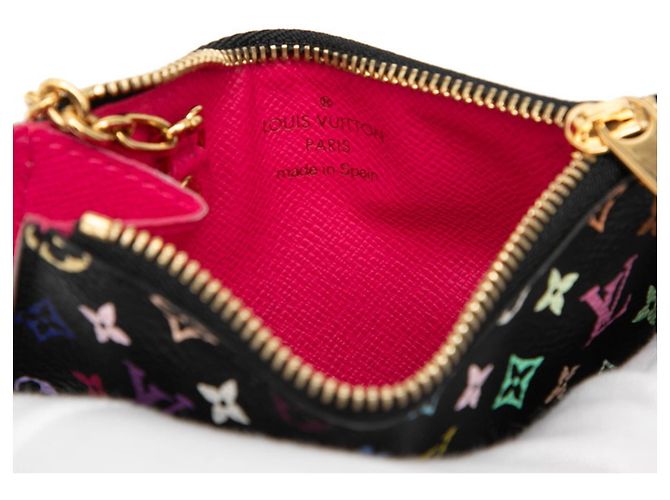 Louis Vuitton Monogram Multicolor Pochette Clé Wallet/Coin Purse Nero Multicolore - vista 5