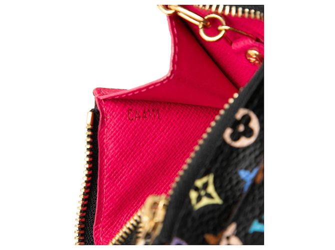 Louis Vuitton Monogram Multicolor Pochette Clé Wallet/Coin Purse Nero Multicolore - vista 6