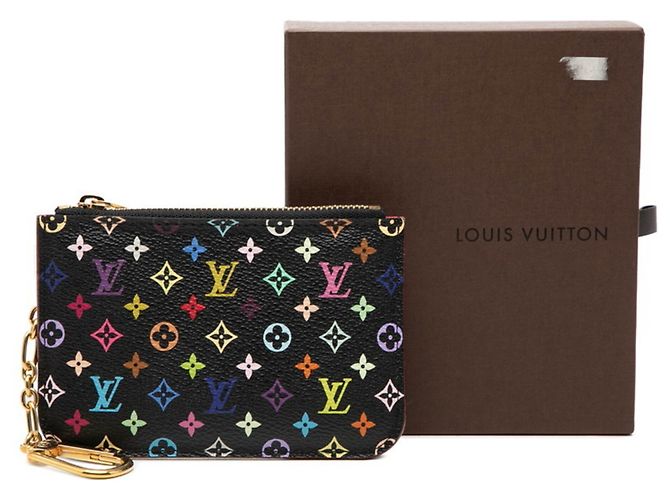 Louis Vuitton Monogram Multicolor Pochette Clé Wallet/Coin Purse Nero Multicolore - vista 7