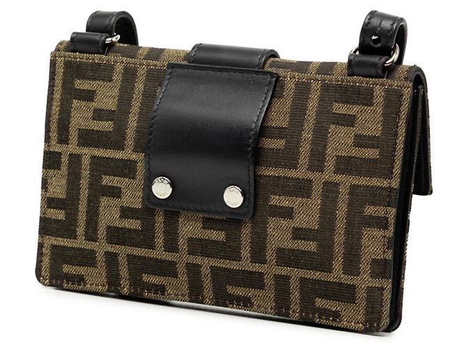 Borsa a tracolla Fendi Zucca Marspio Baguette Marrone Nero - vista 2