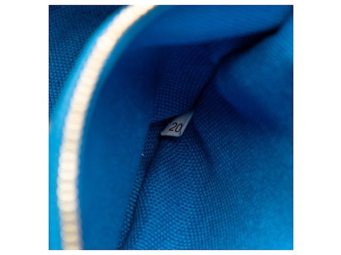 Borsa a mano in canapa con logo triangolo Prada Blu - vista 10