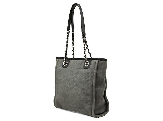 Chanel Deauville PM Chain Tote Bag Braun Schwarz - Ansicht 2