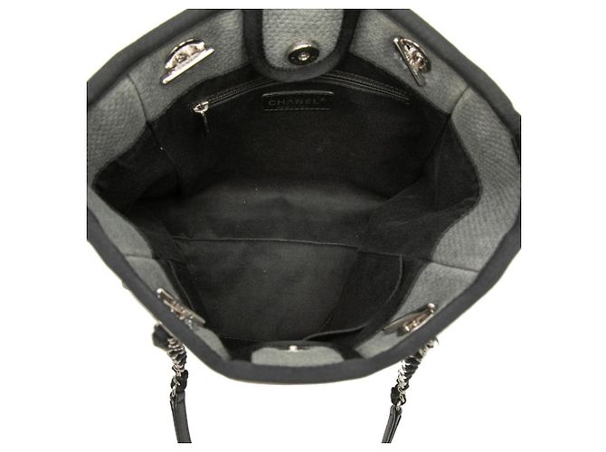 Chanel Deauville PM Chain Tote Bag Braun Schwarz - Ansicht 4