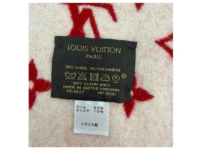 Sciarpa Stole in Lana e Cashmere con Frange Louis Vuitton x Supreme Rosso - vista 6