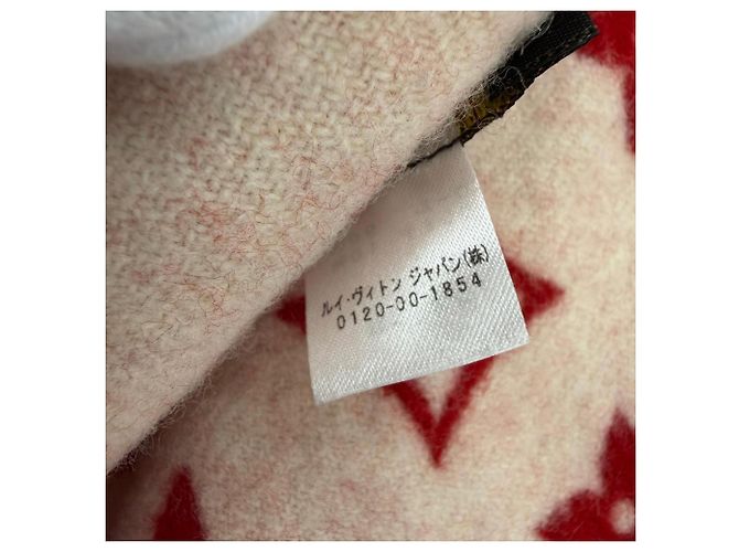 Sciarpa Stole in Lana e Cashmere con Frange Louis Vuitton x Supreme Rosso - vista 7