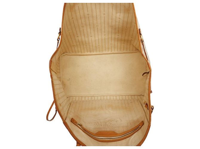 Borsa a tracolla Louis Vuitton Damier Azur Neverfull GM Marrone Bianco - vista 12