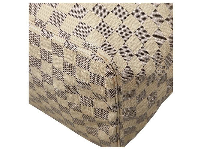 Borsa a tracolla Louis Vuitton Damier Azur Neverfull GM Marrone Bianco - vista 4