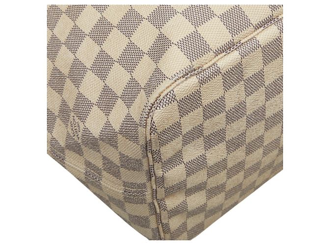 Borsa a tracolla Louis Vuitton Damier Azur Neverfull GM Marrone Bianco - vista 5