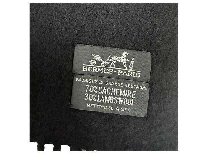 Hermès HERMES Kaschmirwollstola schwarz - Ansicht 8
