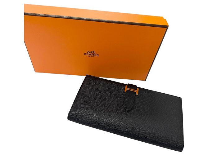 Hermès HERMES Bearn Soufflé Long Wallet Black - view 2