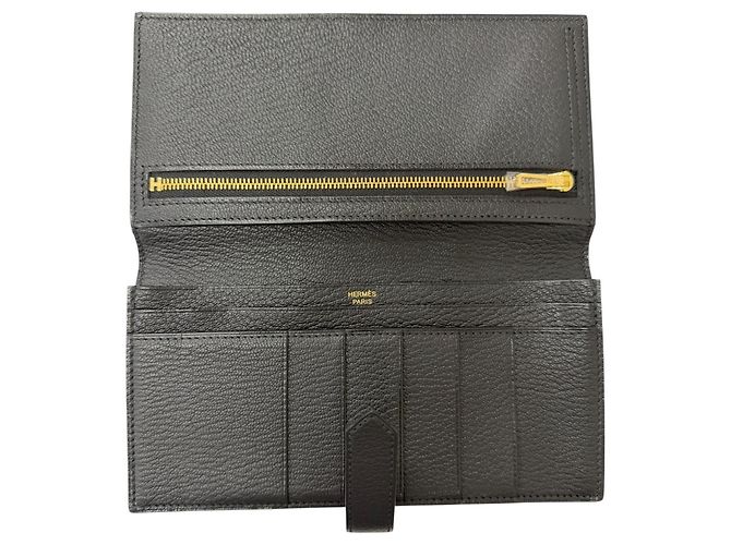Hermès HERMES Bearn Soufflé Long Wallet Black - view 6