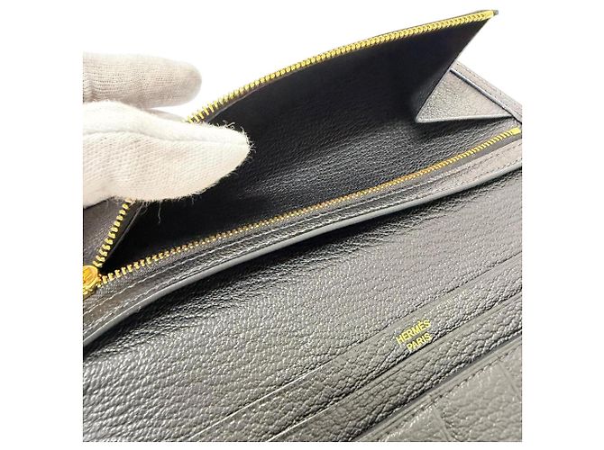 Hermès HERMES Bearn Soufflé Long Wallet Black - view 7