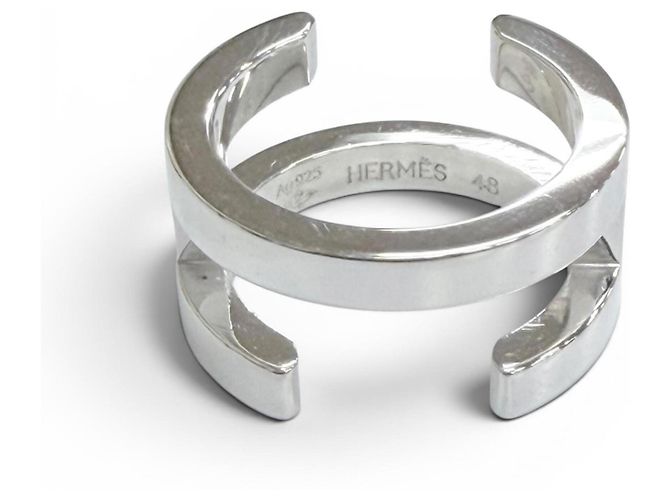 Ring Anillo Hermès Silver Band Plata - vista 3