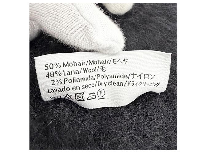 Loewe Mohair-Wollstola in Schwarz - Ansicht 8