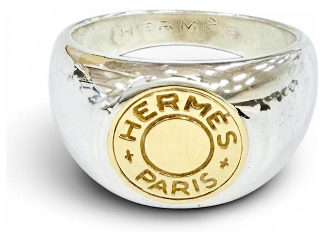 Hermès Hermes Vintage Combination Sellier Ring Silber Golden - Ansicht 2
