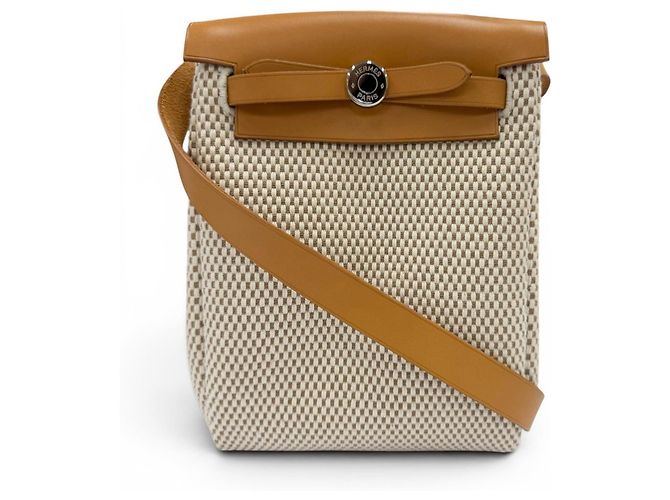 Hermès Borsa a tracolla Hermes Herbag TPM Nero Beige - vista 3