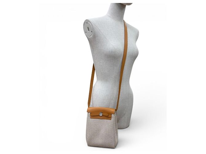 Hermès Borsa a tracolla Hermes Herbag TPM Nero Beige - vista 7