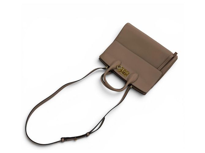 Borsa a tracolla 2-way in pelle morbida Studio Gancini Salvatore Ferragamo Marrone - vista 5