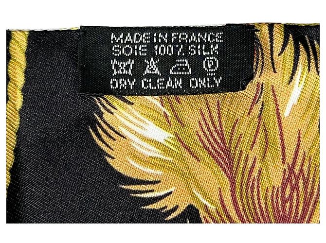 Hermès HERMES Carre Long Maxi Twilly Seidentuch Schwarz Gelb - Ansicht 9