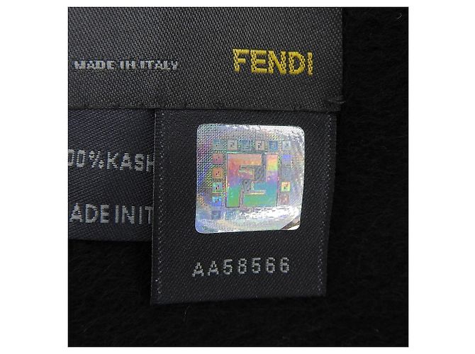 Stola in cashmere Fendi con bordatura in pelle Marrone Nero - vista 8