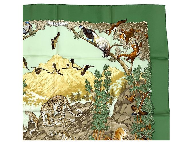 Hermès HERMES Carré 90 Sichuan in seta Multicolore - vista 4