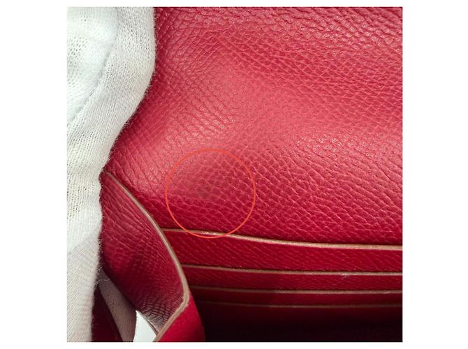 Hermès Kelly Long Wallet aus Epsom-Leder in Ruby Rot - Ansicht 11