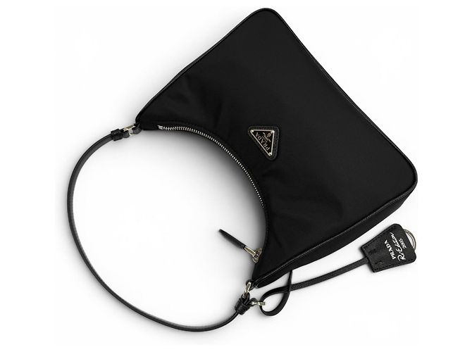Borsa Prada Re-Edition 2005 in Re-Nylon con logo Triangle Nero - vista 8