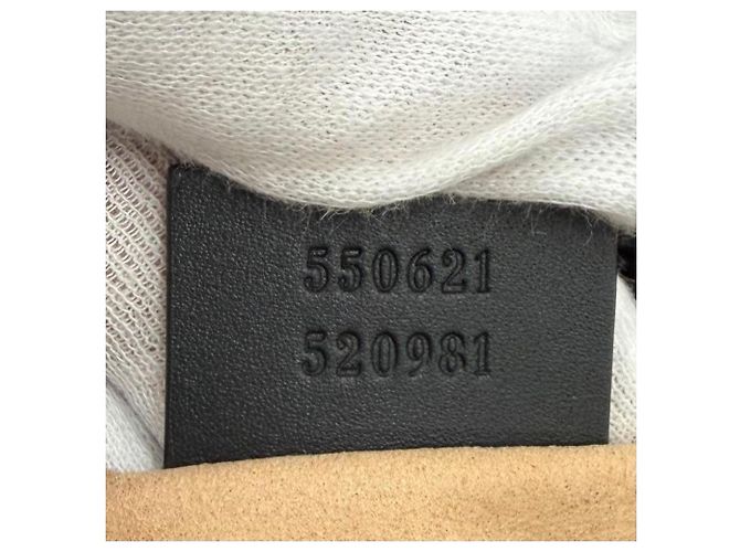 Bolsa de couro com acabamento em camurça Gucci Sherry Line Preto - vista 12