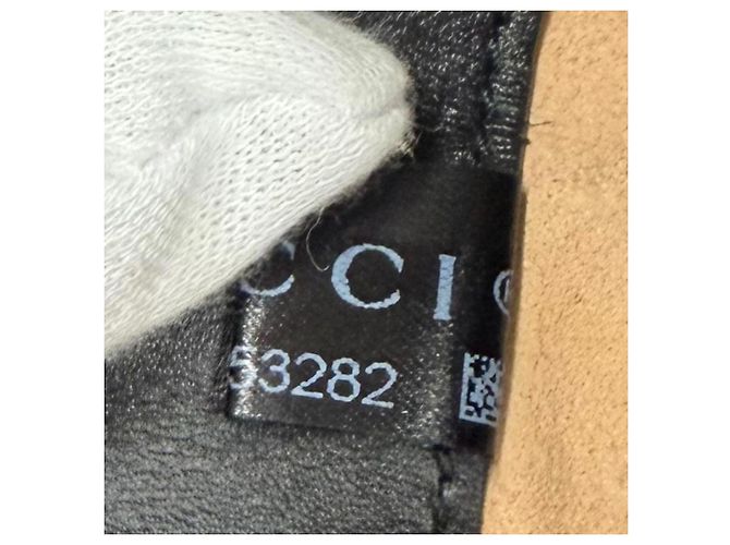 Bolsa de couro com acabamento em camurça Gucci Sherry Line Preto - vista 14