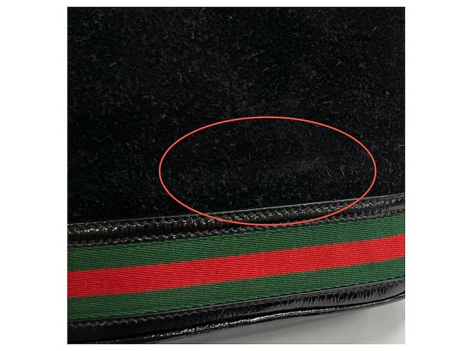 Bolsa de couro com acabamento em camurça Gucci Sherry Line Preto - vista 15